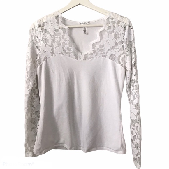 NWOT White Lacy Cotton Sleep Shirt - Picture 4 of 9